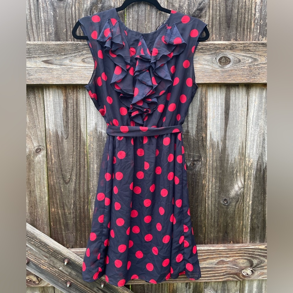 Soho Apparel Navy and Red Dress